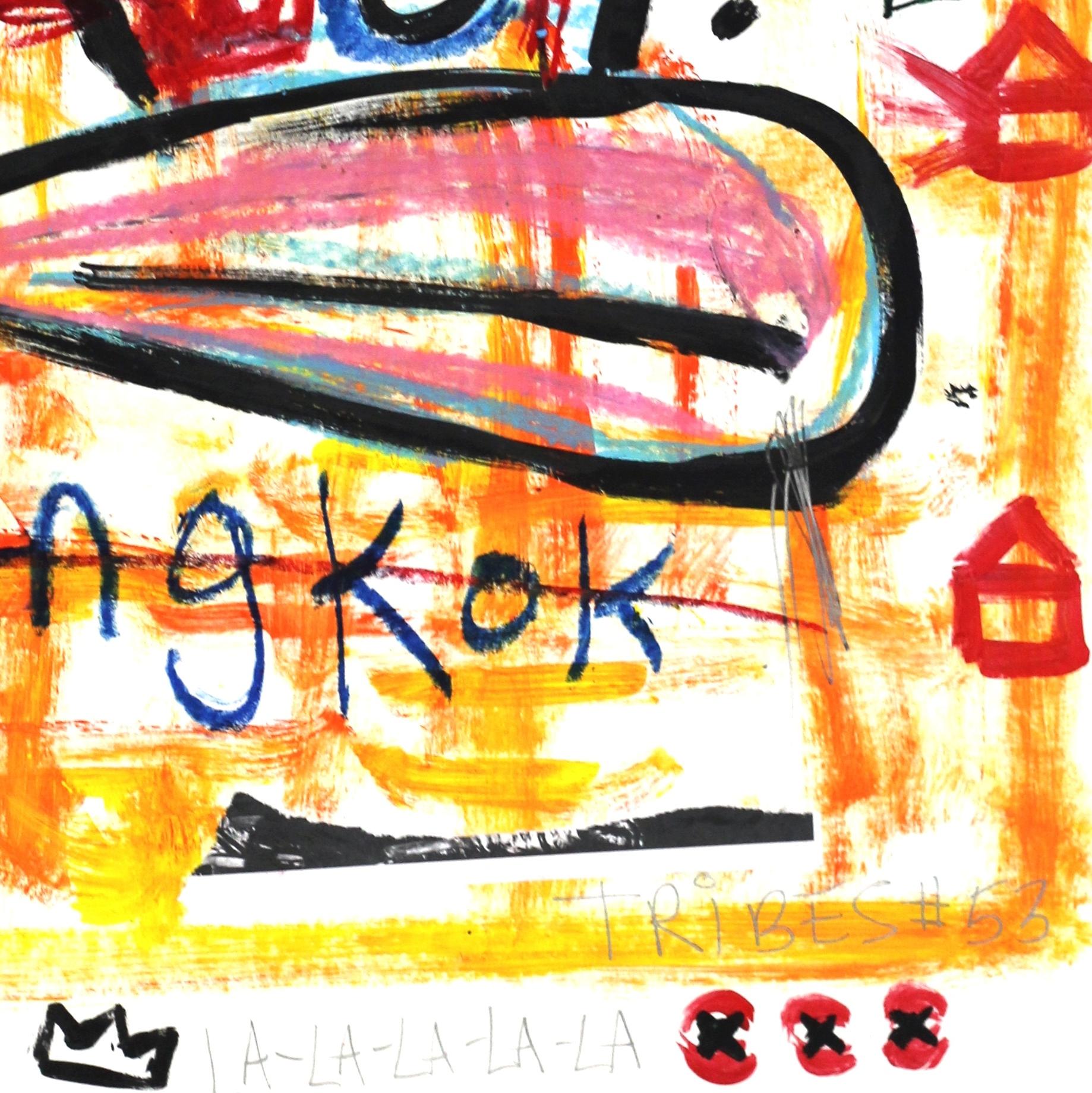 Peinture d'art colorée originale de Gary John sur panneau d'affiche « Bangkok » en vente 4