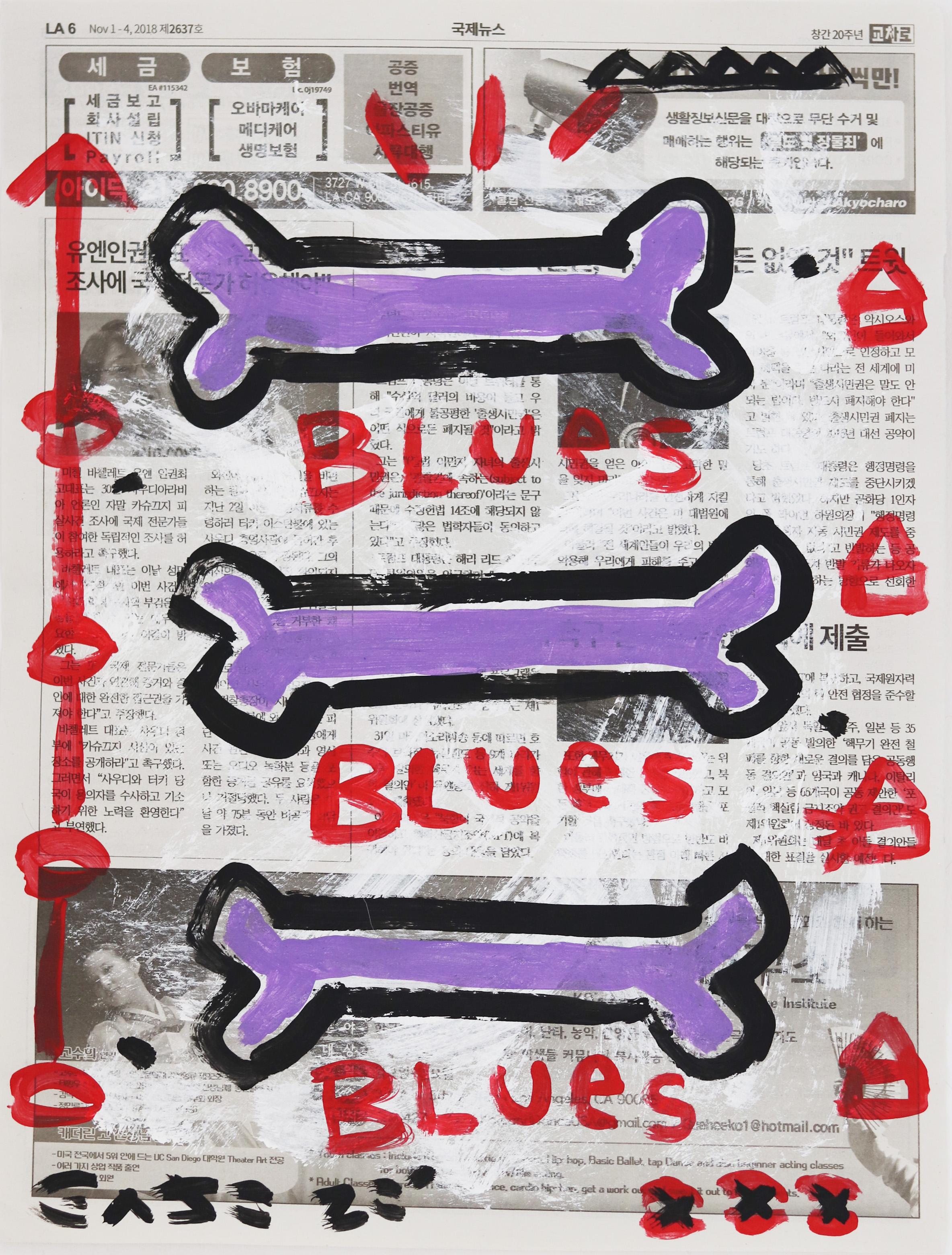 Bare Bone Blues - Mixed Media Art by Gary John