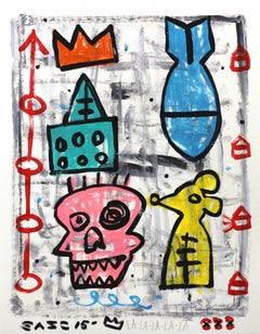 "Bomb The Crown" Pop Art colorata originale contemporanea di Gary Johns