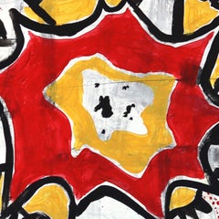 Boom Market - Original Abstrakt Feurige Töne Gemischte Medien Pop Kunstwerk von Gary John