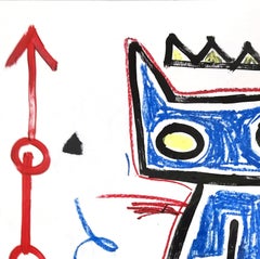 "Cat Suey" Bold Blue Pop Art Cubist Inspired Contemporary by Gary John