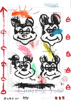 "Comida china Mickey" Colorido Arte Pop Original Contemporáneo de Gary John