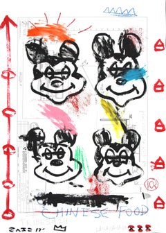 "Chinese Food Mickey" Bunte Contemporary Original Pop Art von Gary John