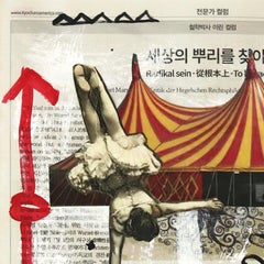 Circo Circus - Pintura callejera original de Gary John sobre periódico