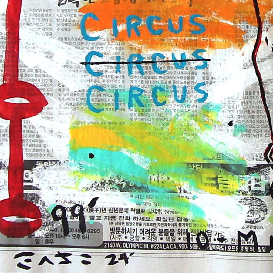 Circo Harley Quinn - Obra de Arte Pop Retro Original en Periódico por Gary John en venta 2
