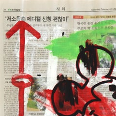 Classic Mickey - Street Art figurativa su carta di giornale Arte originale di Gary Johns