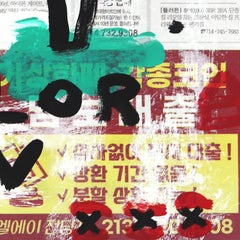 Color TV - Original Gary John Street Art Painting on Newspaper