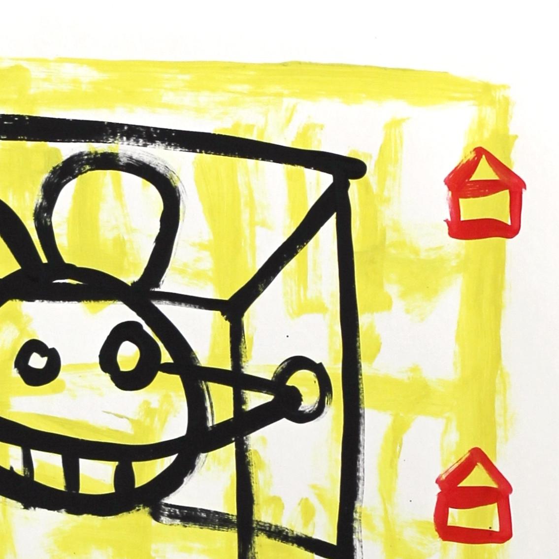 „Cubist Cowboy“ Gelbes kubistisches, inspiriertes Pop-Art- Original von Gary John im Angebot 2