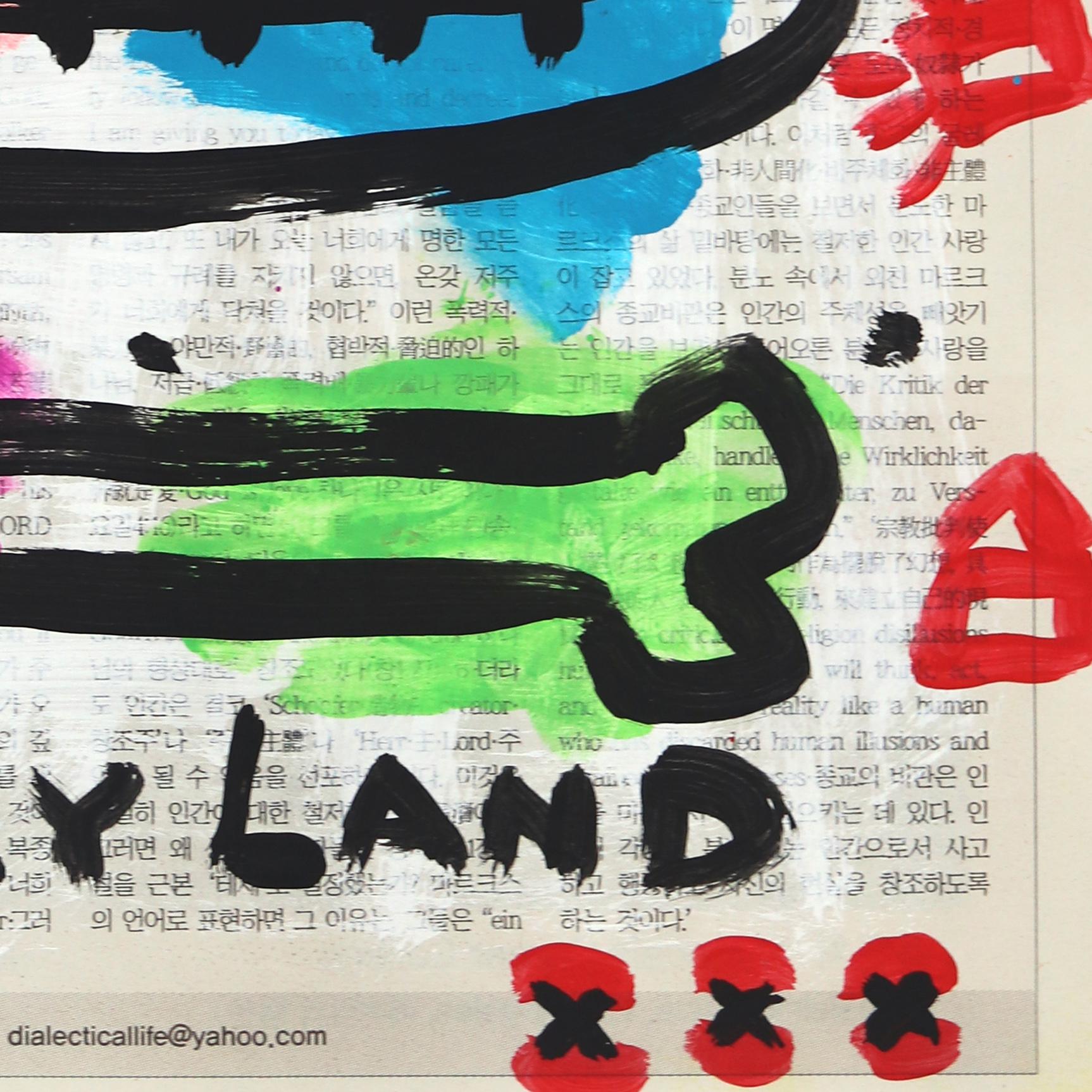Dizzy Dizzyland - Pittura Street Art originale di Gary John su carta da giornale in vendita 2