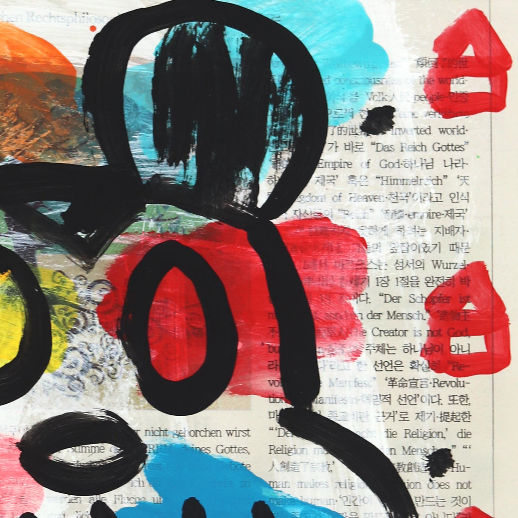 Dizzy Dizzyland - Pittura Street Art originale di Gary John su carta da giornale in vendita 4