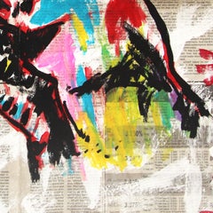 Doberman - Opera d'arte originale su carta da giornale di Gary Johns