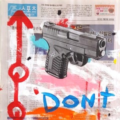 "Non sparare al topo": arte di strada colorata e pop originale di Gary Johns su carta da giornale