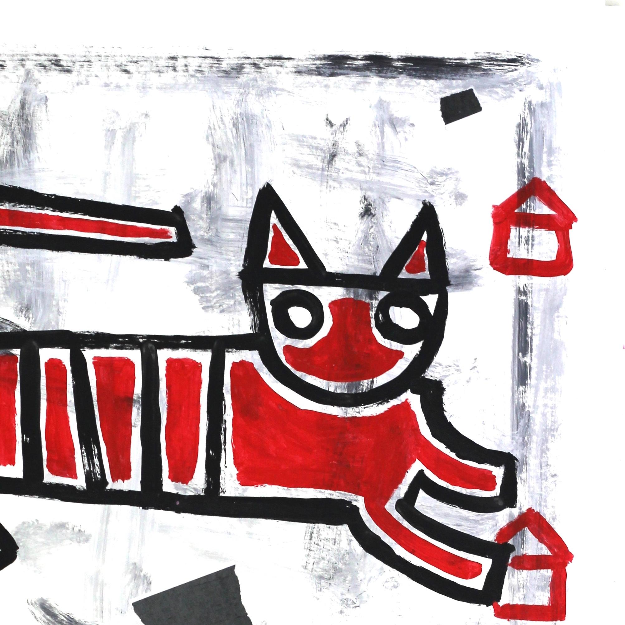 „Double Trouble“ Original Rote Katze Pop-Art von Gary John im Angebot 2