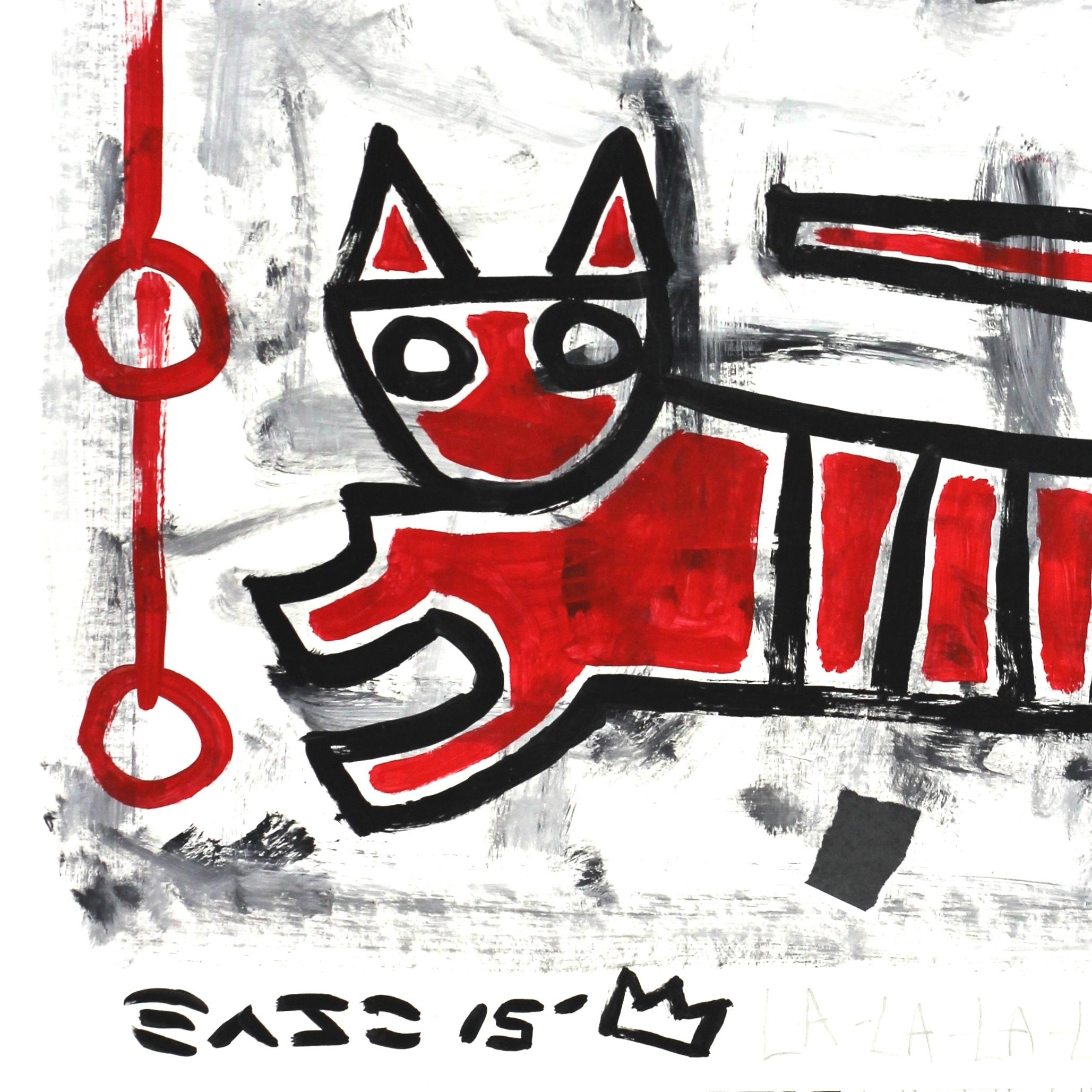„Double Trouble“ Original Rote Katze Pop-Art von Gary John im Angebot 3