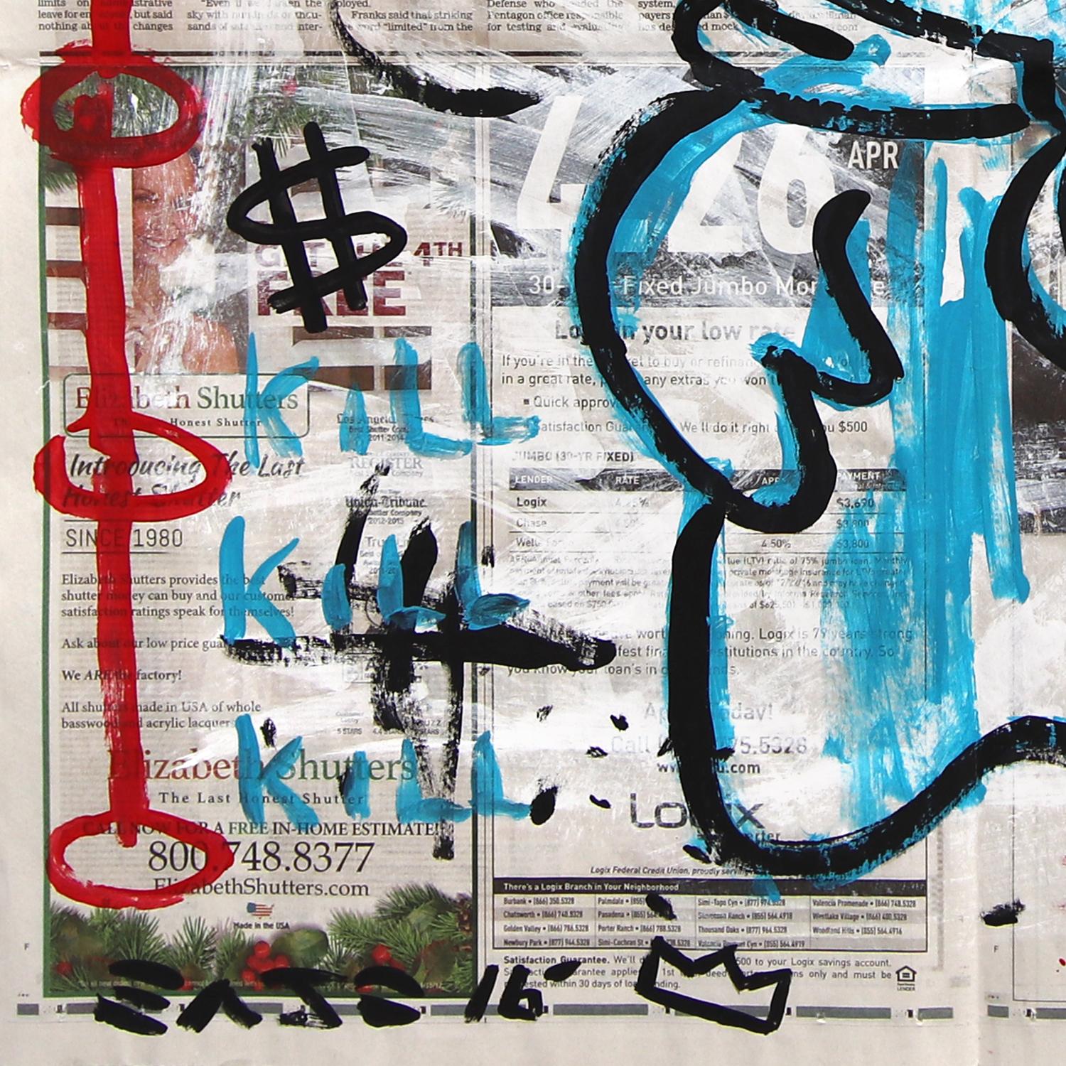 Doughboy - Original Retro Pop Icon Artwork on Newsprint by Gary John For Sale 1