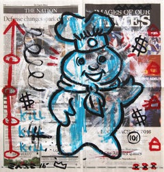 Doughboy - Original Retro Pop Icon Artwork on Newsprint by Gary John