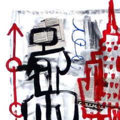 "Downtown" - Original Empire State Building Street Art by Gary John