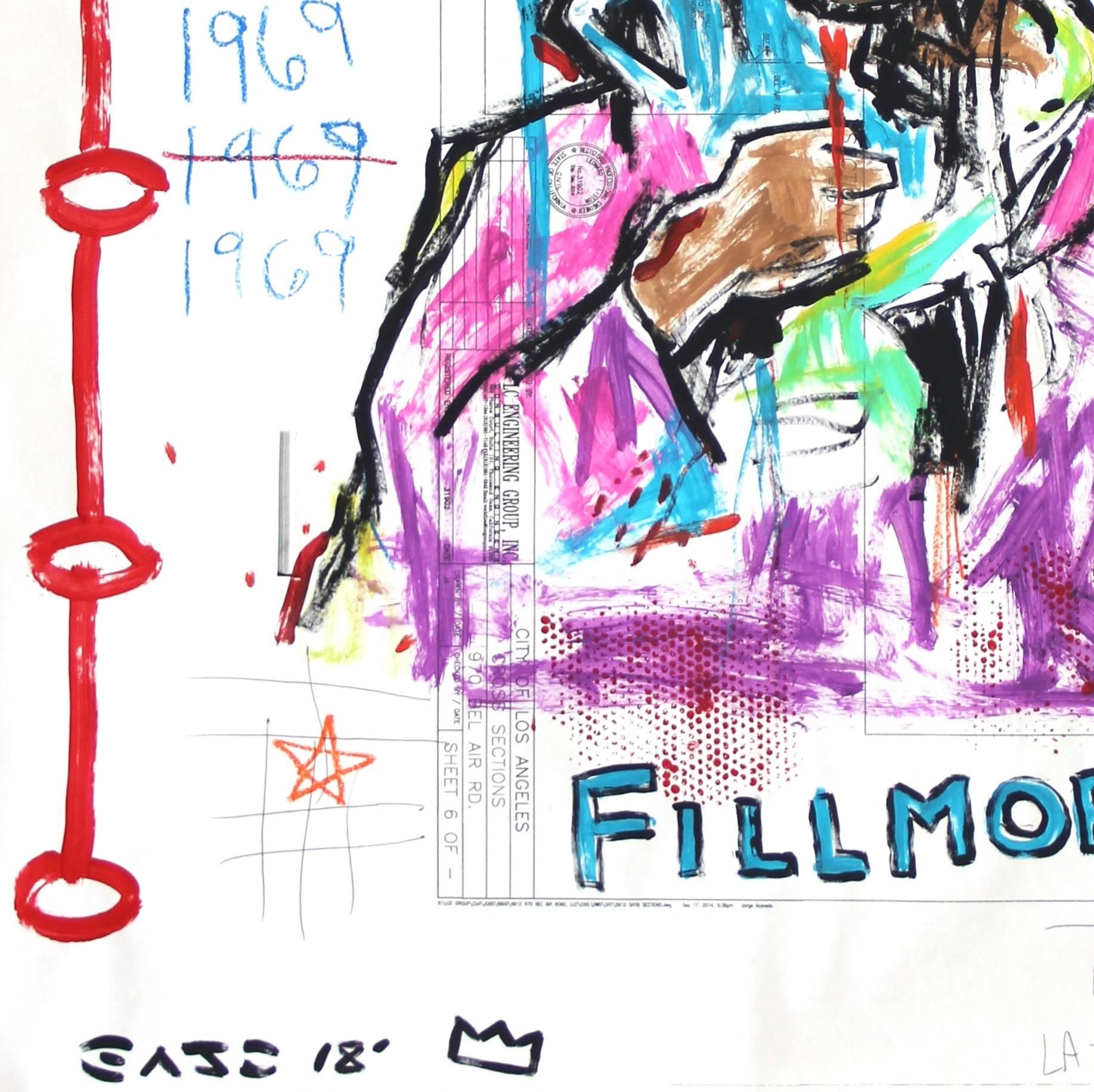 „East Fillmore Jimi“  Original Hendrix Pop Street Art-Gemälde von Gary John im Angebot 4