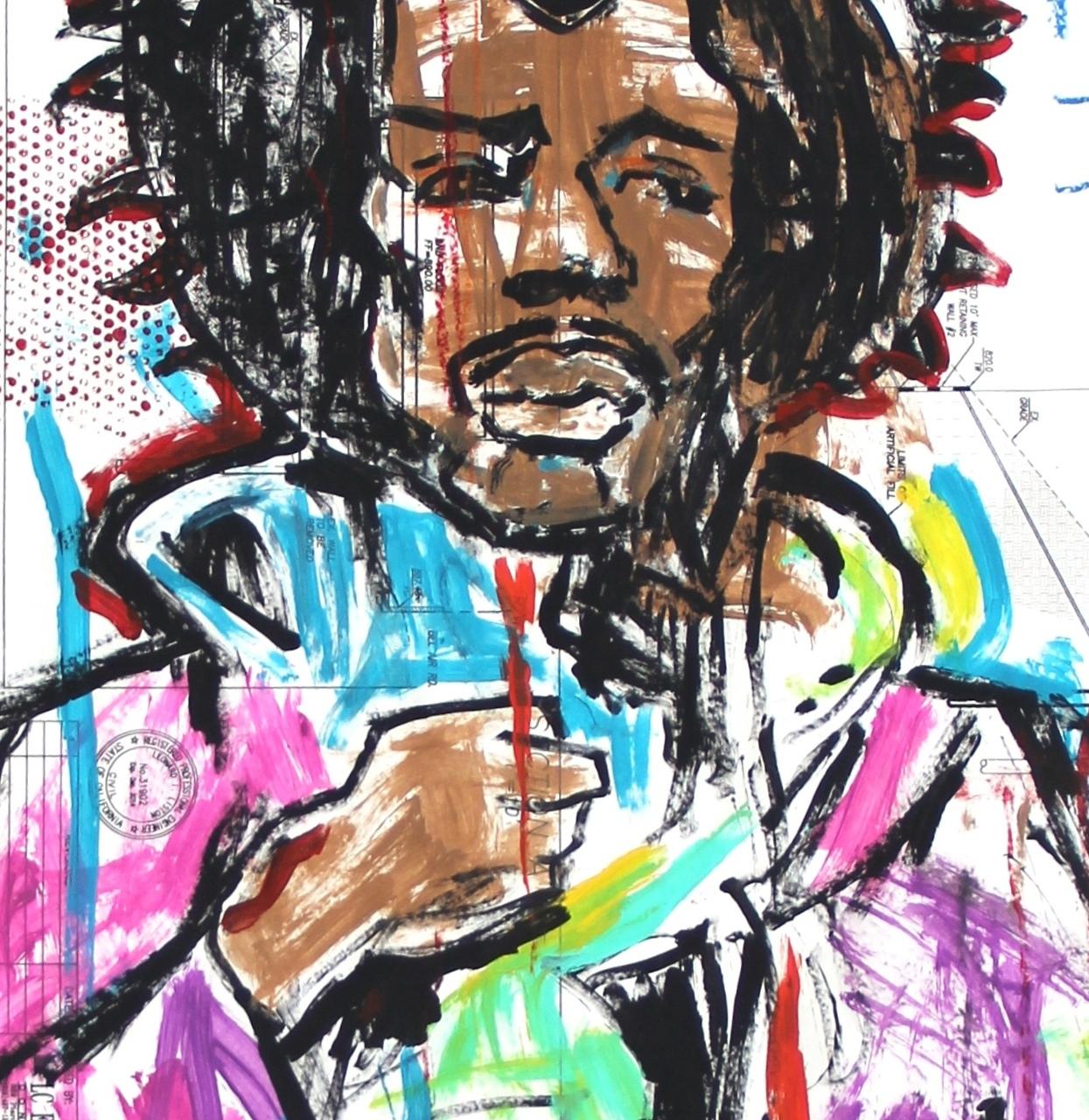 „East Fillmore Jimi“  Original Hendrix Pop Street Art-Gemälde von Gary John im Angebot 5