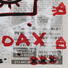 Eye Can't See See - Street Art minimalista su carta da giornale originale di Gary Johns