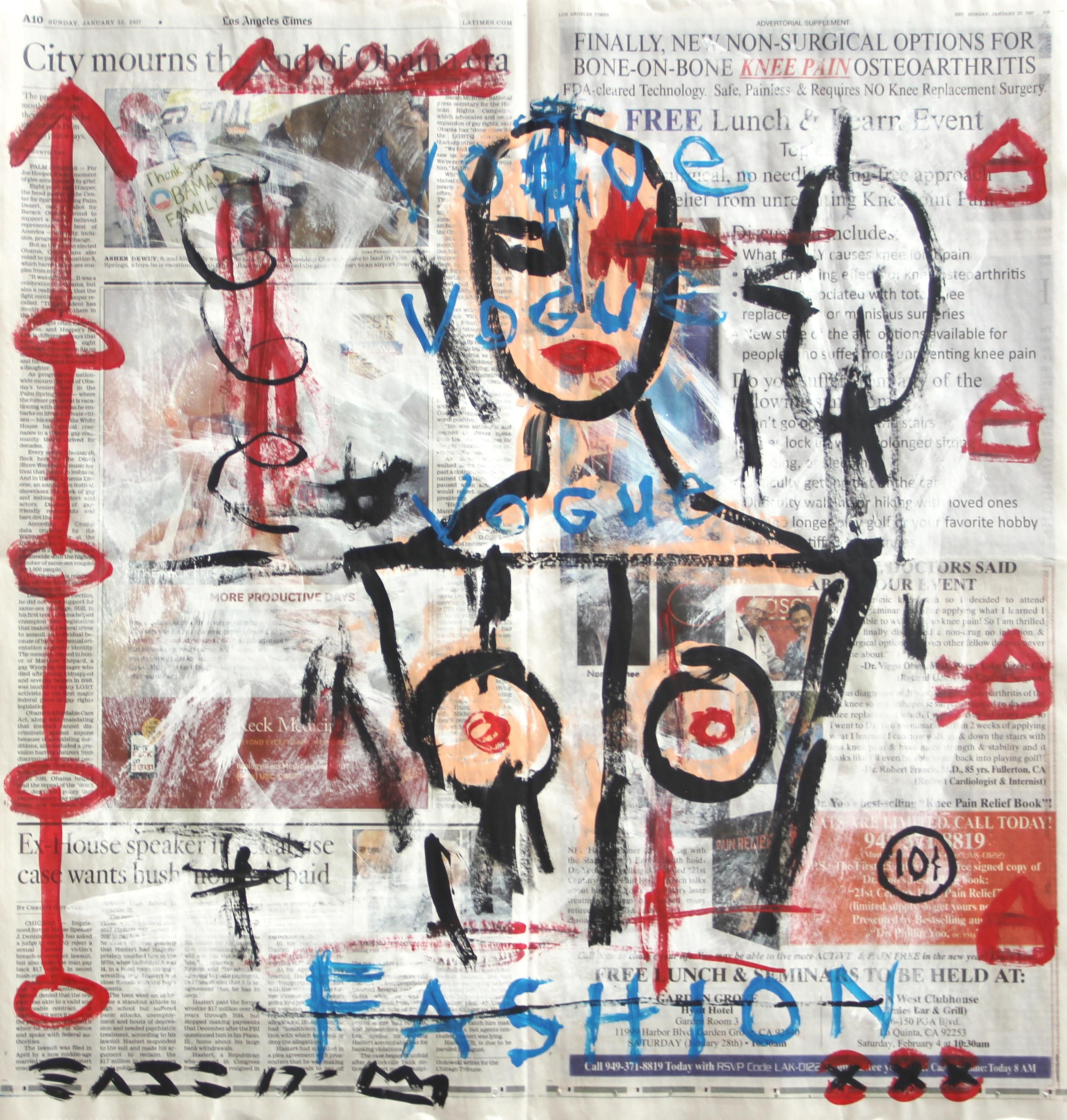 „Fashion and Vogue“ – Original Haute Couture Pop Street Art von Gary John