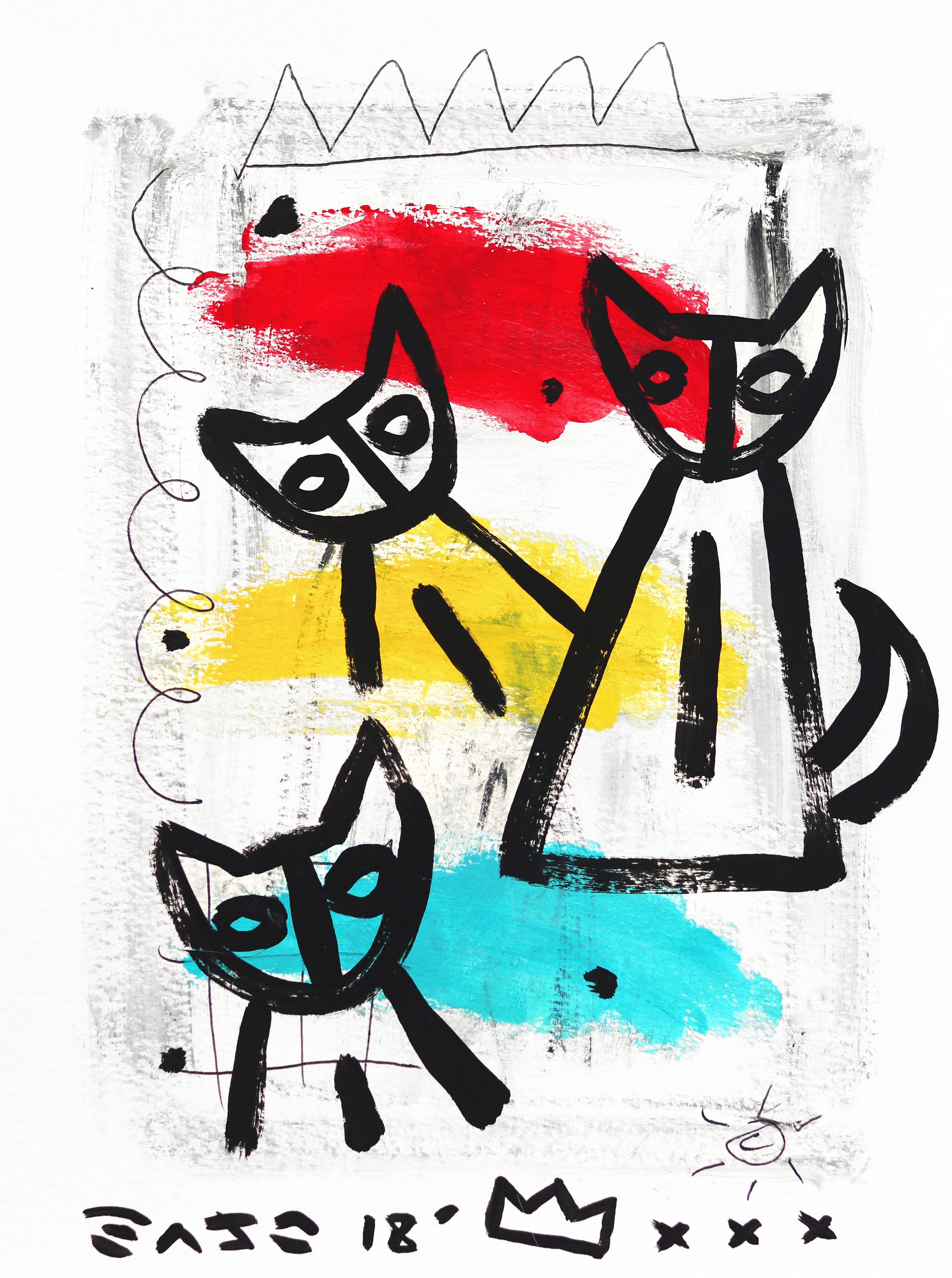Gary John Abstract Painting - Feline Lovin' 