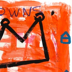 Flaming Hot Crowns - Original Gary John Orange Black Street Artwork