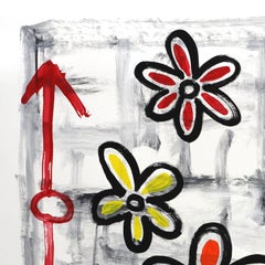 Flower Power - Peinture originale contemporaine colorée de style Pop Art par Gary Johns