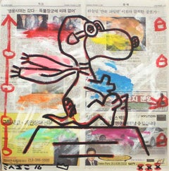 „Fly Away Home“ farbenfroher Schnoopy Original inspirierte Pop-Art von Gary John