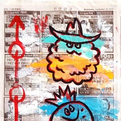 "Lustige Gesichter" Bunte Früchte Pop Art Contemporary von Gary John