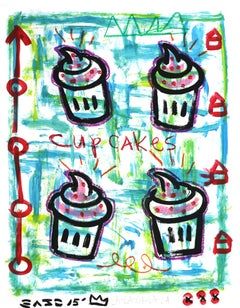 « Green Cupcakes », pop art coloré créé par Gary John