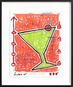 The Artful Green Martini - Quadro originale di cocktail Pop Art di Gary Johns