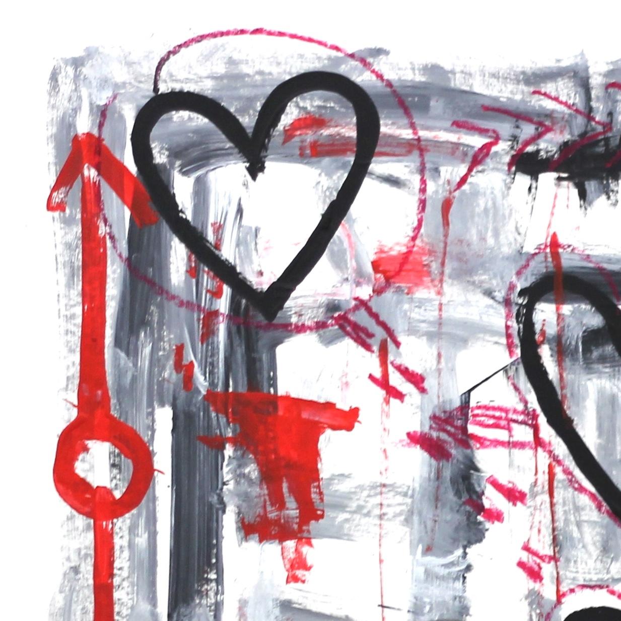 „Grey Hearts“ Original Love Pop Art von Gary John im Angebot 1