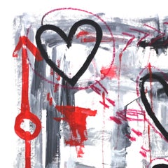 "Grey Hearts" Original Love Pop Art by Gary John