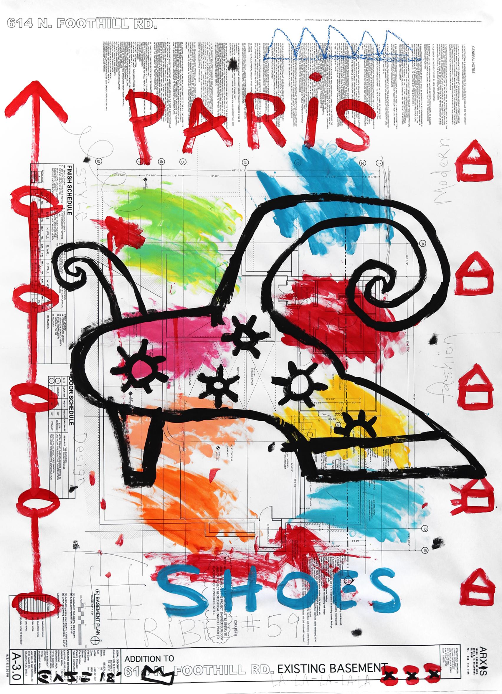 « Haute Couture » - Gary John - Peinture de chaussure colorée Pop Art Paris