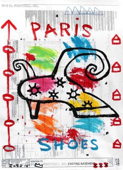 « Haute Couture » - Gary John - Peinture de chaussure colorée Pop Art Paris
