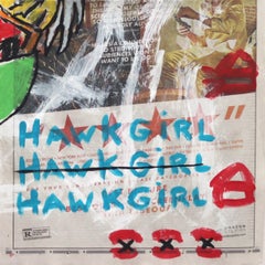 "Hawk Girl In The Movies" Contemporary Original Street Art by Gary John
