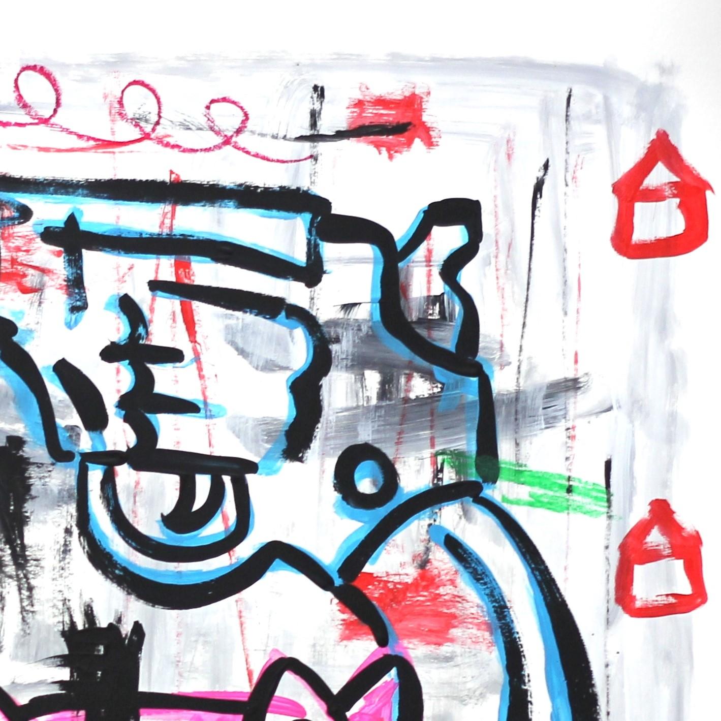 « Hell Kitty », street art rose vif et coloré de Gary John en vente 3