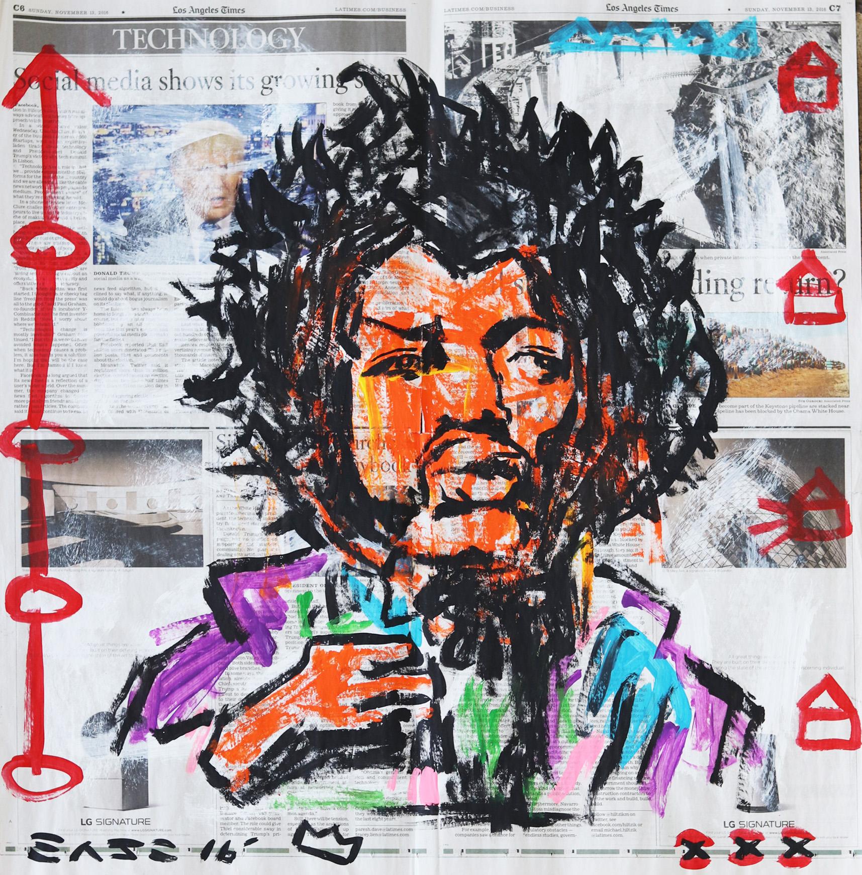 "Hendrix Swag" Jimi Inspired Figurative Pop Art by Gary John