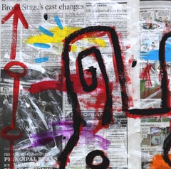 "Hungry" -  Original Colorful Mouse Pop Street Art by Gary John on Newspaper