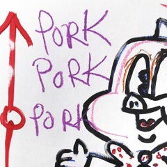 "Si cada chuleta de cerdo fuera perfecta" Pop Art Contemporáneo Original de Gary John