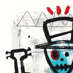 Jazz on Tape - Peinture figurative originale de Gary John, musicien de rue Pop Art