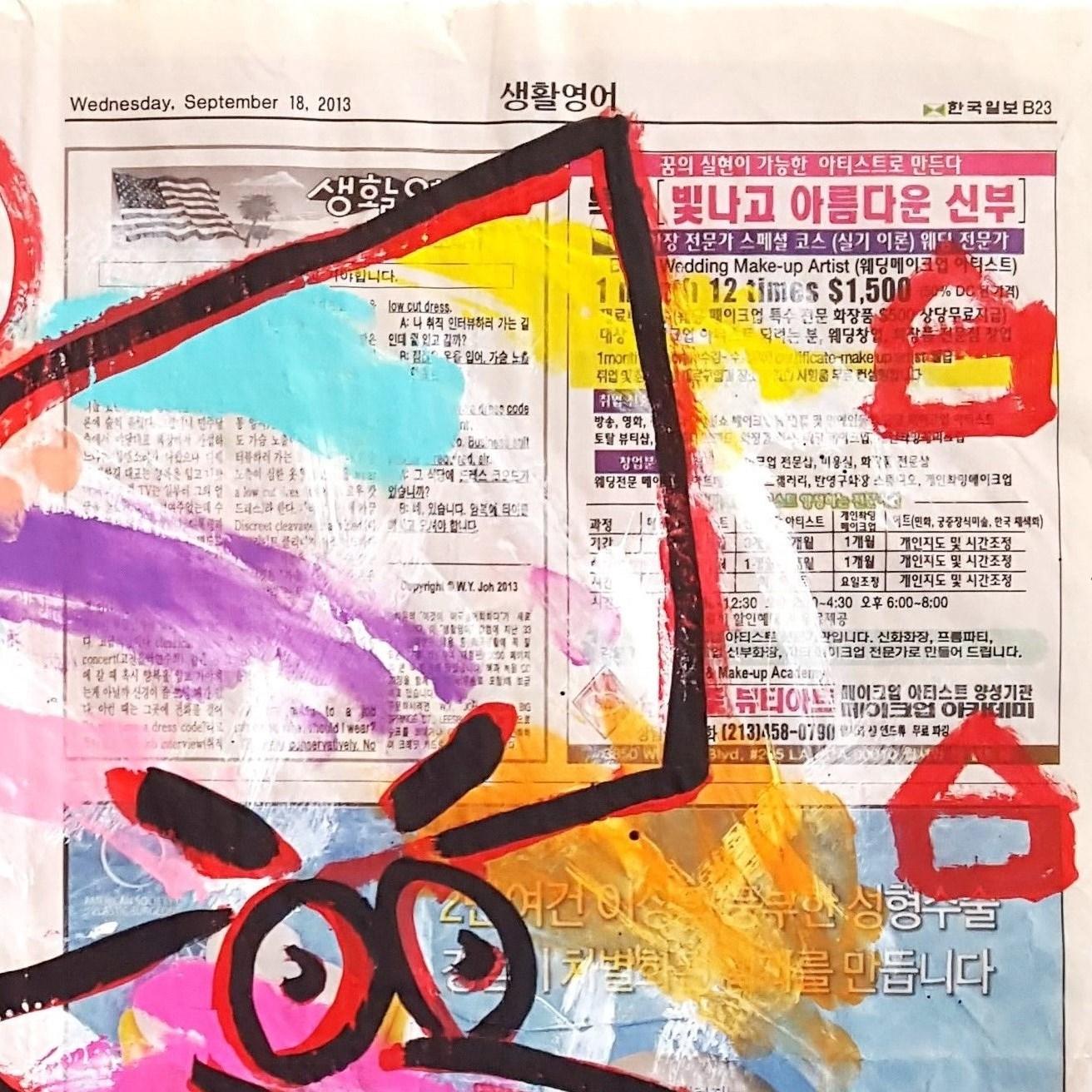 „Jean LaFoot und Cap'n Crunch“ Leuchtend farbenfrohe, farbenfrohe Original Pop-Art-Kunst von Gary John im Angebot 2
