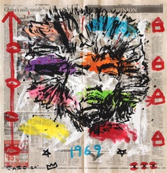Jimi Hendrix Opinion - Original Music Icon Artwork on Newsprint by Gary John