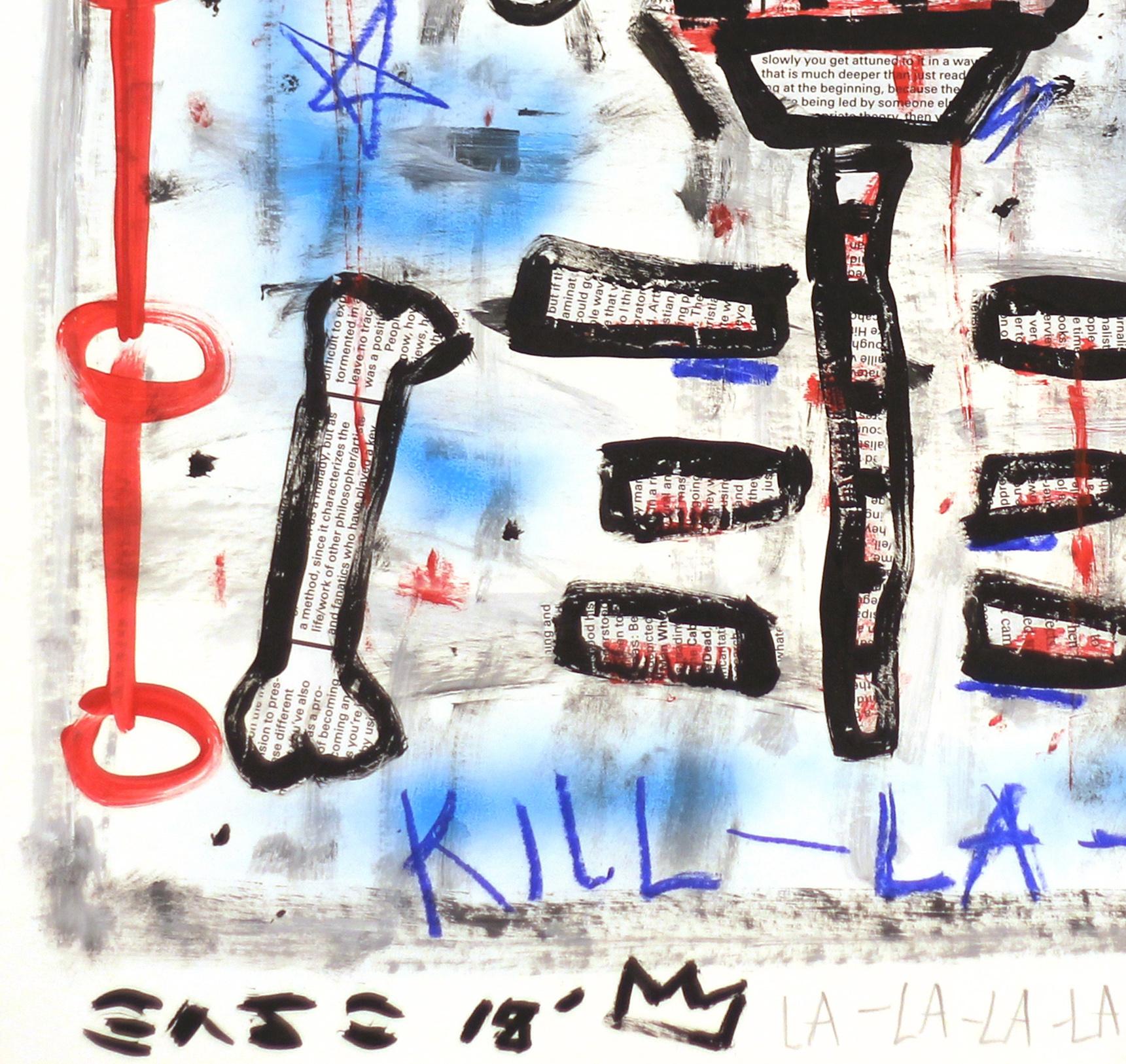 Kill LA King - Scheletro figurativo originale Pop Art dipinto da Gary Johns in vendita 4