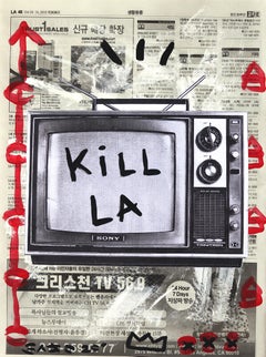 Kill TV - Original Street Artwork on Newsprint