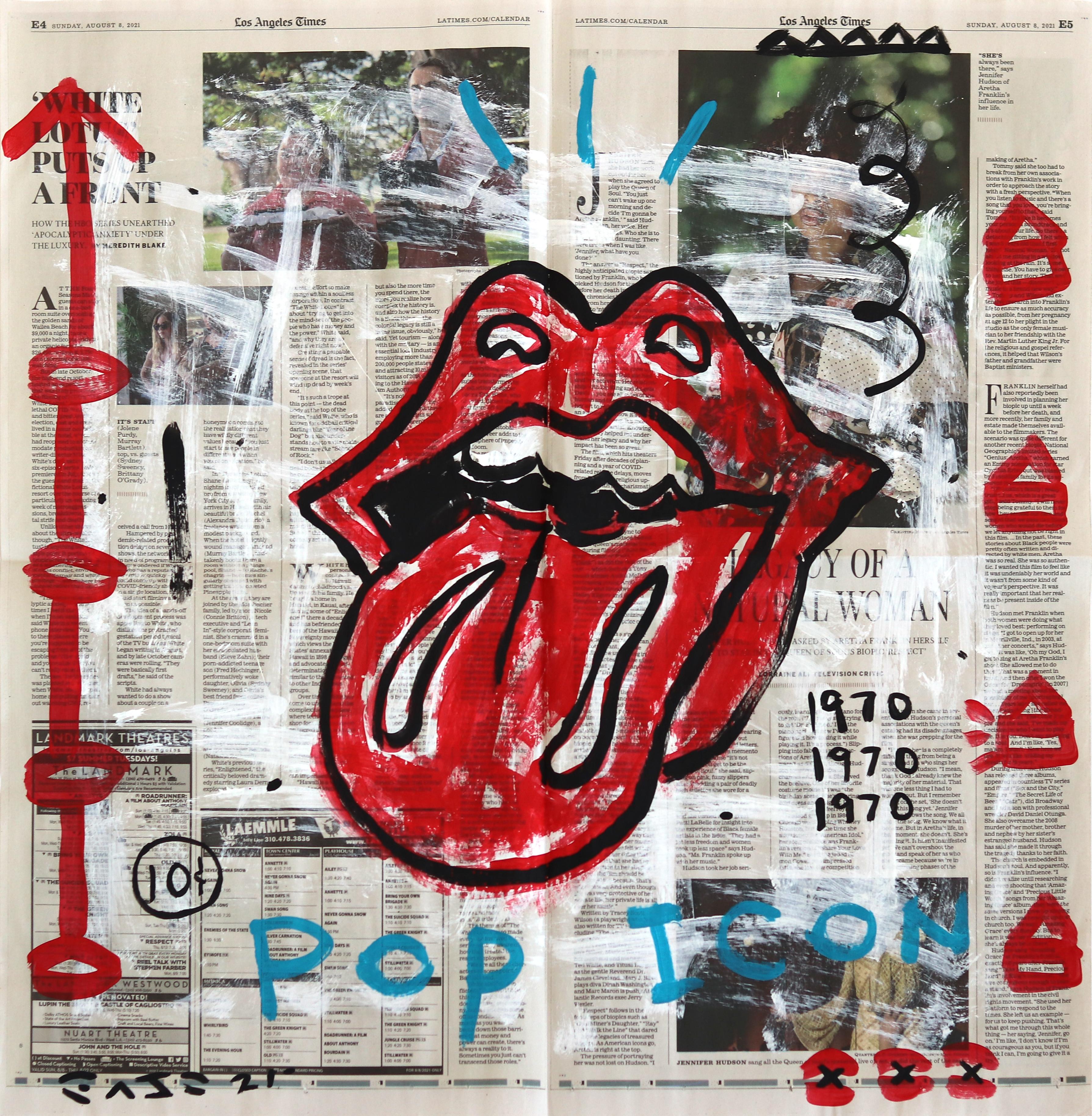 KISS - Pintura contemporánea original de la serie Pop Icon Art de Gary John