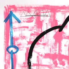 Latte - Original Pink Cat Pop Art Animal Painting by Gary John