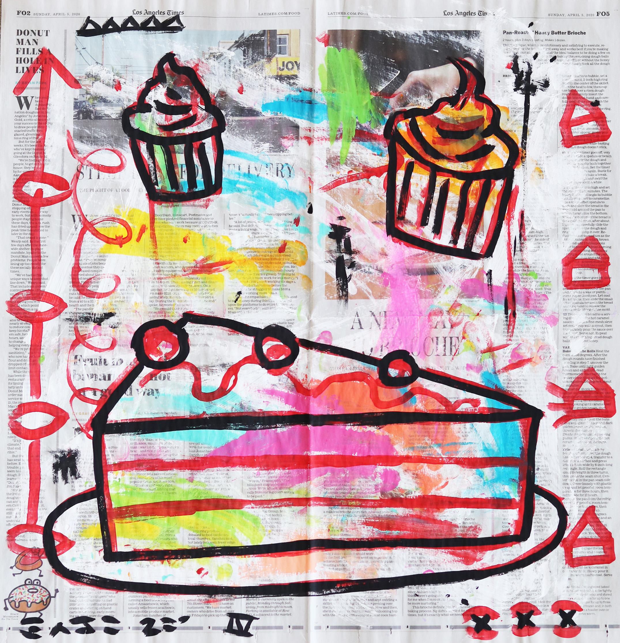 Gary John Still-Life Painting - "Let Them Eat Cupcakes" Dessert Inspired Pop Art Contemporary Original