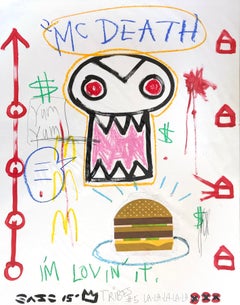 "Amare è pericoloso" Hamburger Pop Art originale contemporanea Lo sto amando